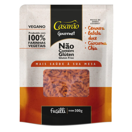Fusilli de Cenoura e Cúrcuma sem Glúten 300g - Casarão