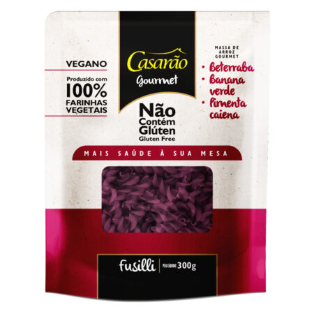 Fusilli de Beterraba e Banana Verde sem Glúten 300g - Casarão