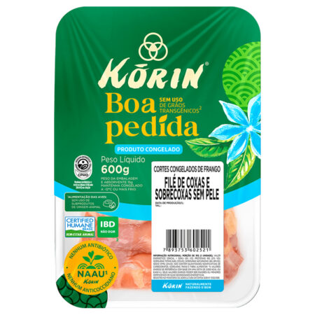 Filés de coxa e Sobrecoxa  sem Transgênicos 600g - Korin