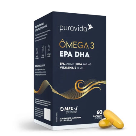 Ômega 3 EPA DHA 60 cápsulas - Puravida