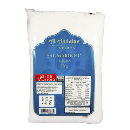 Sal Marinho de Mossoró Integral 1kg - Al-Andalus