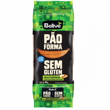 Pão de Forma Multigrãos sem glúten 400g - Belive