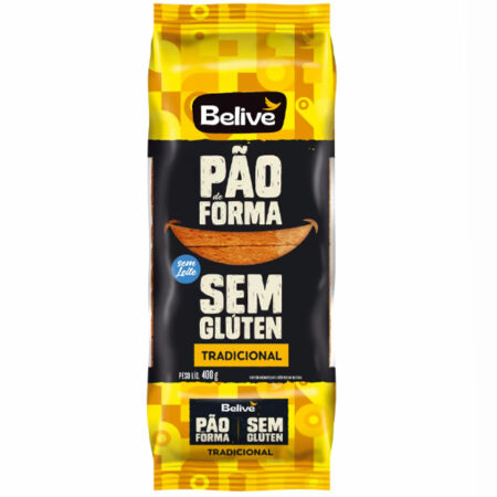 Pão de Forma Tradicional sem glúten 400g - Belive