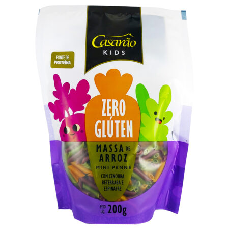 Mini Penne de Vegetais Sem Glúten 200g - Casarão Kids