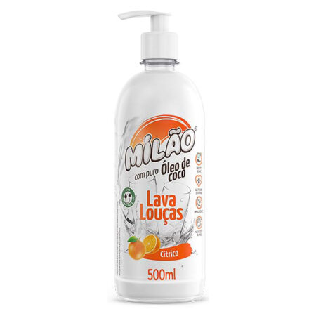 Lava Louças com Puro Óleo de Coco Cítrico 500ml - Milão