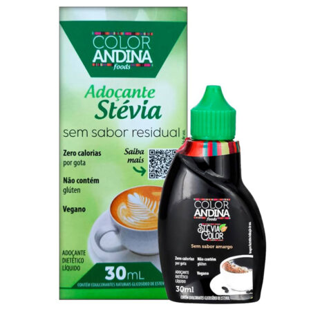 Adoçante Natural de Stévia Liquido 30ml - Color Andina