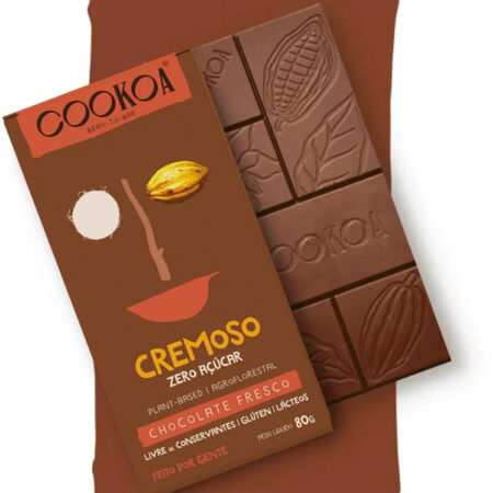 Chocolate Cremoso Zero Açúcar 80g - Cookoa