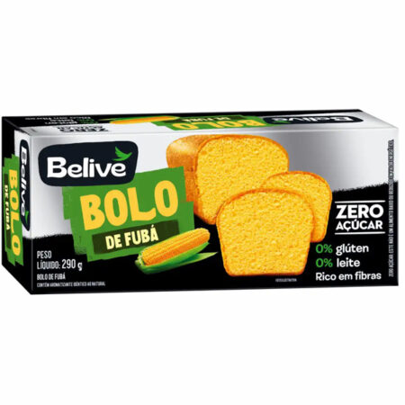 Bolo de Fubá sem Glúten e sem Açúcar 290g - Belive