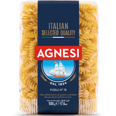 Macarrão Fusilli de Sêmola de Trigo Duro 500g - Agnesi
