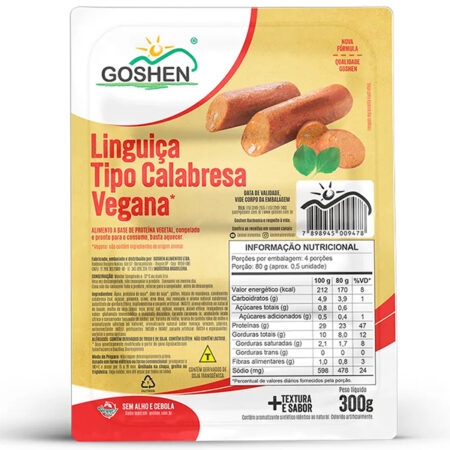Linguiça Calabresa Vegana 300g - Goshen
