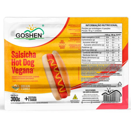 Salsicha Hot Dog Vegana 300g - Goshen