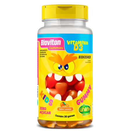 Vitamina D3 Gummy sabor Laranja 30 gomas - Unilife