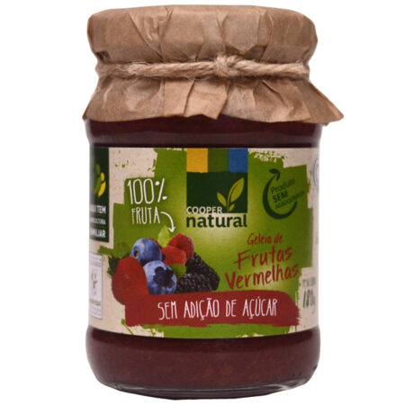 Geleia de Frutas Vermelhas sem Adição de Açúcar Orgânica 180g - Coopernatural