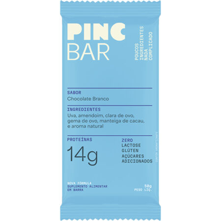 Barra de Proteína Natural Chocolate Branco 50g – Pinc Bar