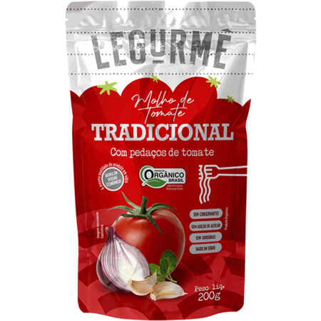Molho de Tomate Sachê Orgânico Tradicional 200g – Legurmê