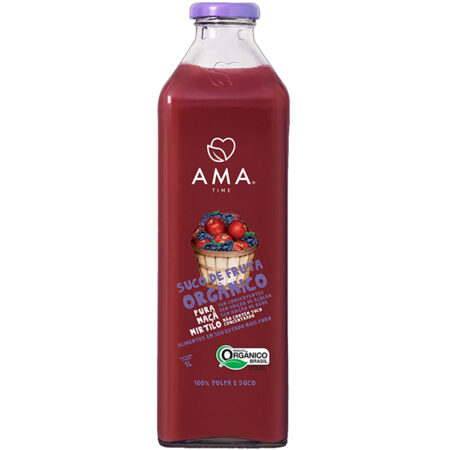 Suco de Maçã com Mirtilo (Blueberry) Orgânico 1l - Ama Time