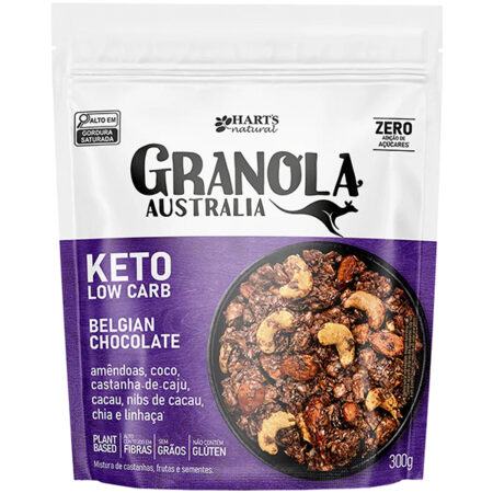 Granola Australia Chocolate Belga Keto Low Carb sem Glúten 300g - Hart's Natural